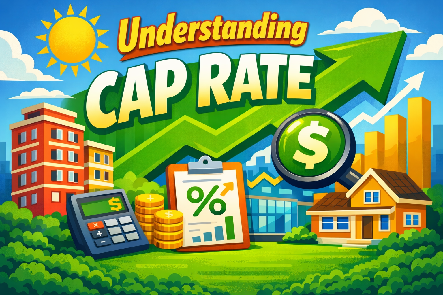Professional property valuation dashboard showing cap rate calculations and market data