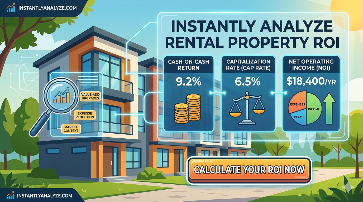 ROI calculation chart for rental property investment performance
